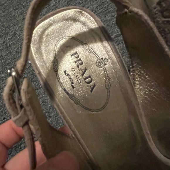 Prada Suede Sling Back Heels, size 40.5 - Picture 9 of 10